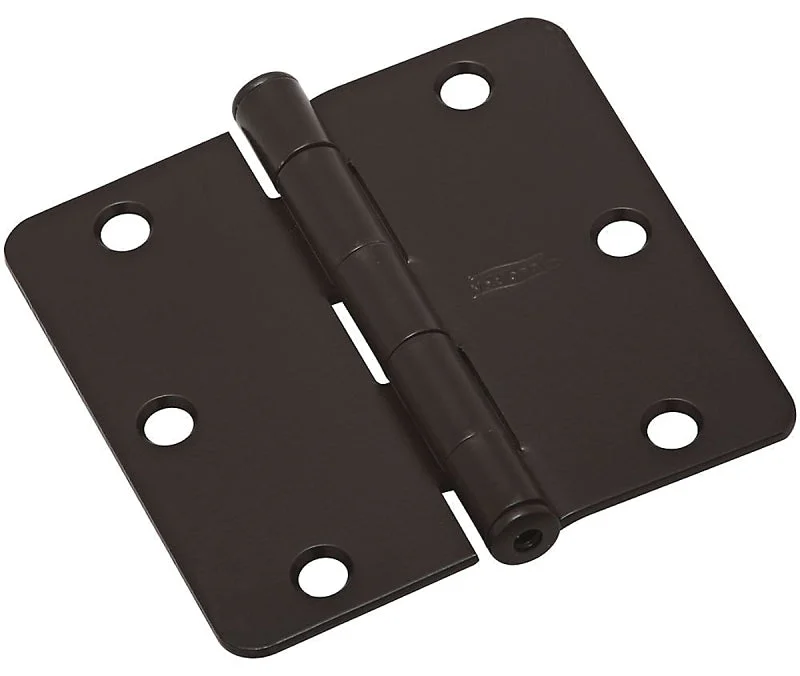 National Hardware N830-324 Door Hinge, 1/4 in Corner Radius, Steel, Oil-Rubbed Bronze, Full-Mortise