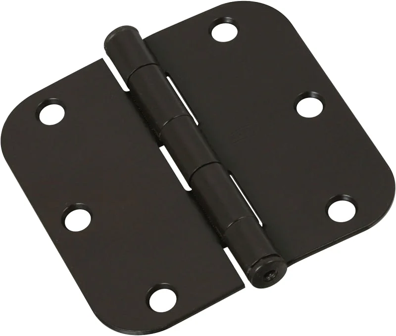 National Hardware N830-325 Door Hinge, 3-1/2 in H Door Leaf, 3-1/2 in L, Steel, Oil-Rubbed Bronze, 5/8 in Corner Radius