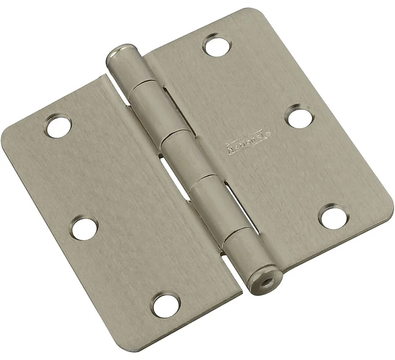 National Hardware N830-327 Door Hinge, 3-1/2 in H Door Leaf, 3-1/2 in L, Cold Rolled Steel, Satin Nickel