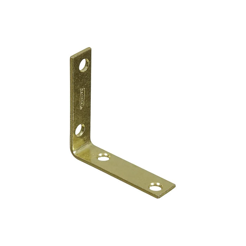 National Hardware V115 Series N190-843 Corner Brace, 2-1/2 in L, 5/8 in W, 2-1/2 in H, Steel, Brass