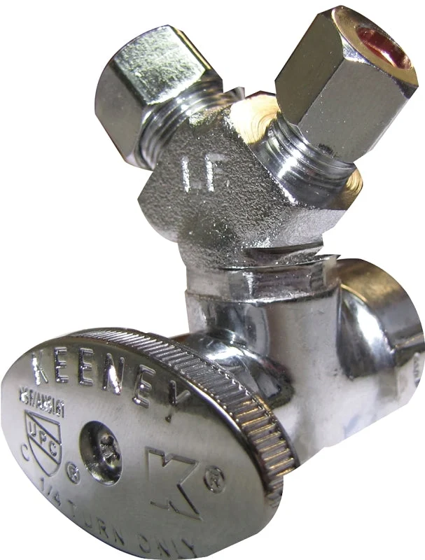 Plumb Pak PP2902VLF Stop Valve, 1/2 x 3/8 x 1/4 in Connection, FIP x Compression