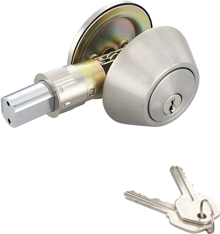 ProSource Signature Series T-D101SS Deadbolt, 3 Grade, Stainless Steel, 2-3/8, 2-3/4 in Backset, KW1 Keyway, Pack of 3
