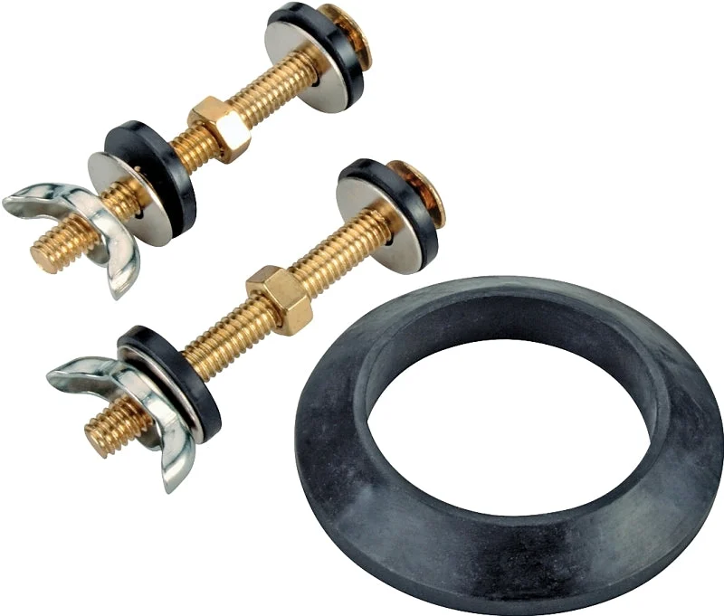 ProSource TW0917 Tank-to-Bowl Connector Kit, 3-Piece, Rubber/Steel, Polished Brass