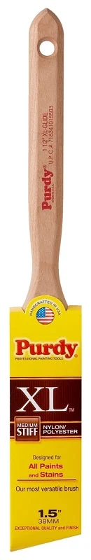 Purdy 152315 Trim Brush, Natural Hardwood Handle, 1-1/2 in W, Nylon/Polyester Bristle, Fluted Handle
