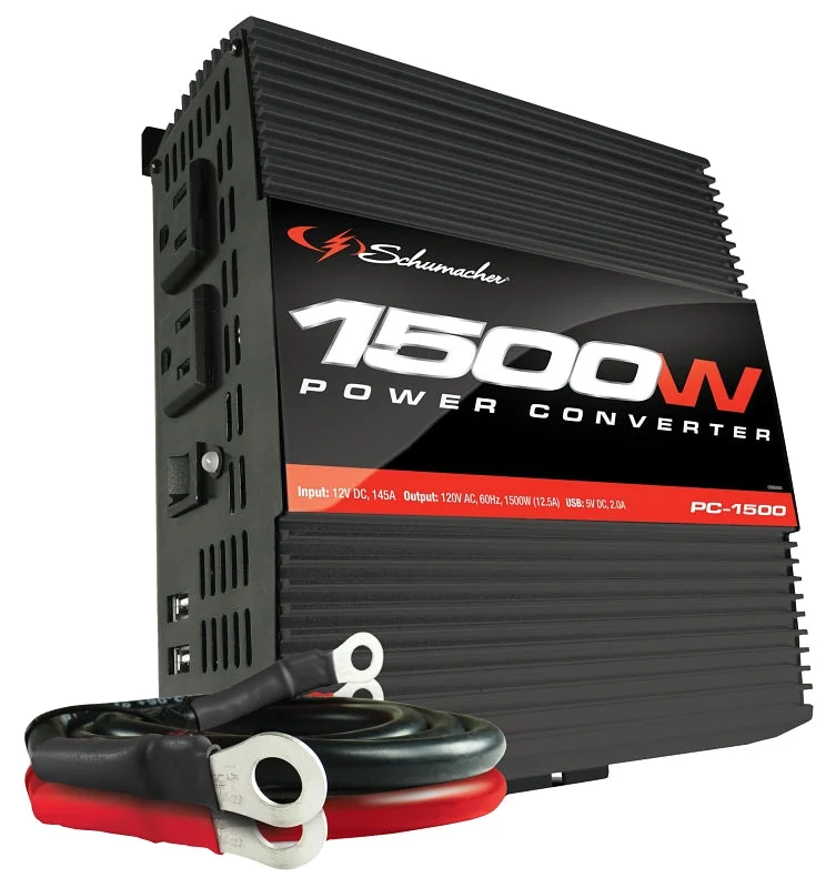 Schumacher PC-1500 Power Inverter, 12.8/13.2 VDC Input, 110/125 V Output, 1500 W