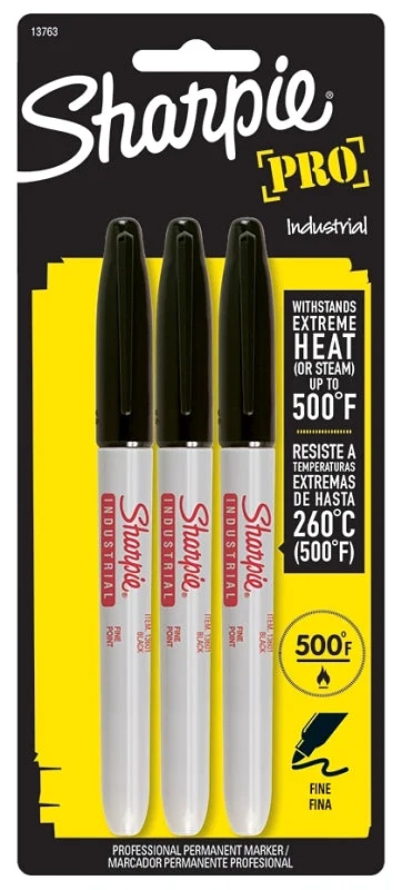 Sharpie 13763PP Industrial Permanent Marker, Black, Pack of 6