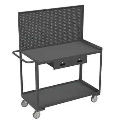 Shelf Carts/Workstations With Panels - HRSC-2448-2-PB-2DR-95