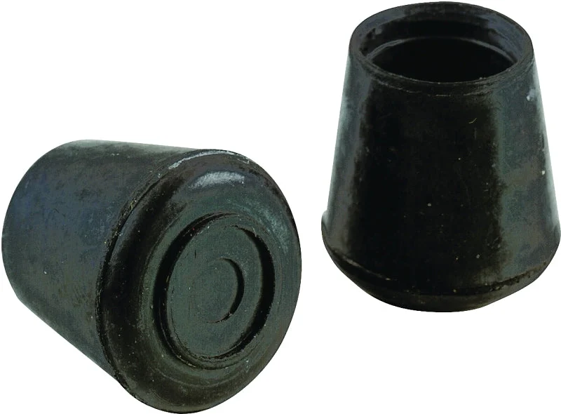 Shepherd Hardware 9763 Furniture Leg Tip, Round, Rubber, 1-1/8 in Dia, Black, Pack of 24