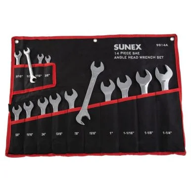 SUNEX 14 Pc. Full Polish SAE Angle Head Wrench Set