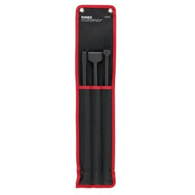 SUNEX Air Hammer Chisel 18 Inch Long-Reach 3 Piece Set in Portable Tool Roll