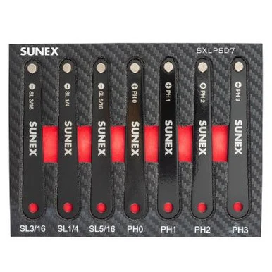 SUNEX Low Profile Diamond Coated Phillips® & Slotted 7 Piece Screwdriver Set in EVA Foam