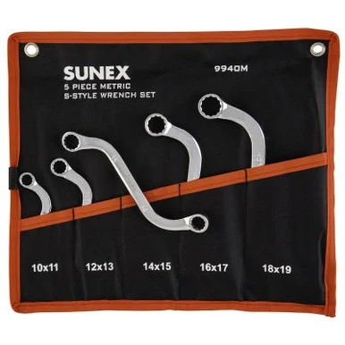 SUNEX S-STYLE DOUBLE BOX END METRIC WRENCH SET, 5 PC.