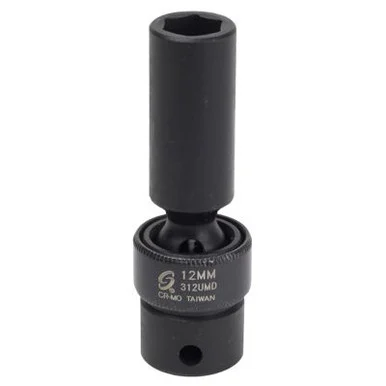 SUNEX SOC 12MM 3/8D IMP UNIV 6PT DP