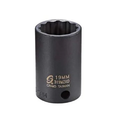 SUNEX SOC 19MM 3/8D IMP 12PT BLK
