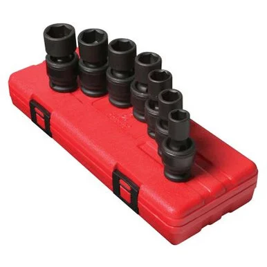 SUNEX SOCKET SET IMPACT 1/2IN. DRIVE 7 PC UNIV STD MET