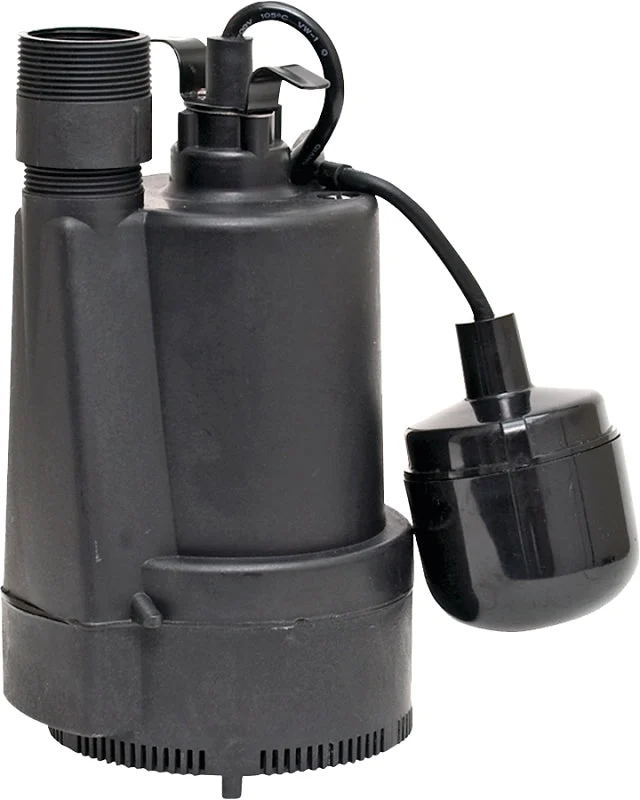 Superior Pump 92330 Sump Pump, 4.1 A, 120 V, 0.33 hp, 1-1/4 x 1-1/2 in Outlet, 40 gpm, Thermoplastic Housing Material