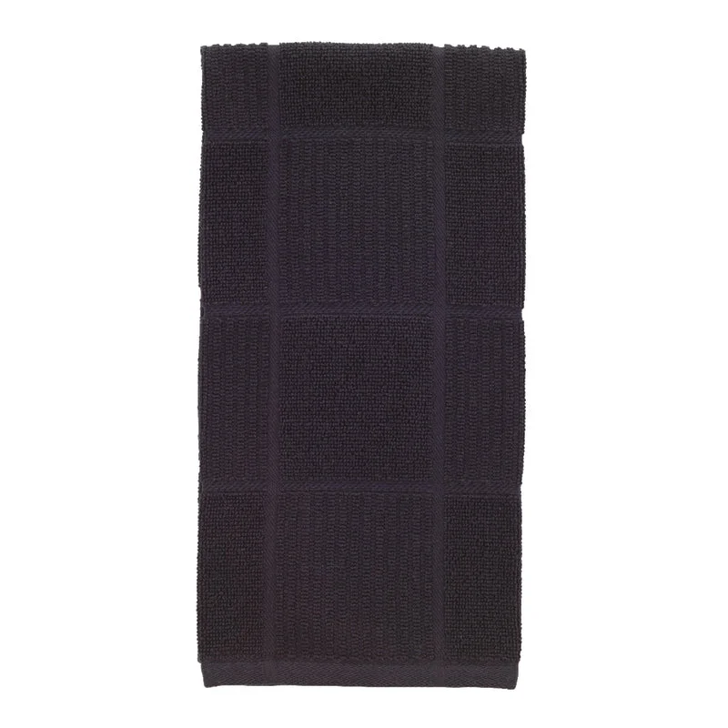 T-Fal Charcoal Cotton Checked Parquet Kitchen Towel