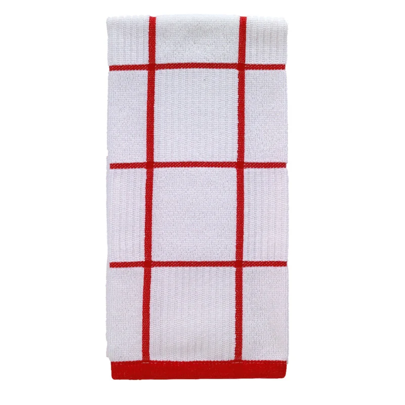 T-Fal Red Cotton Checked Parquet Kitchen Towel