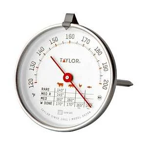 Taylor 5939N Leave-In Meat Thermometer, 120 to 212 deg F, Analog Display
