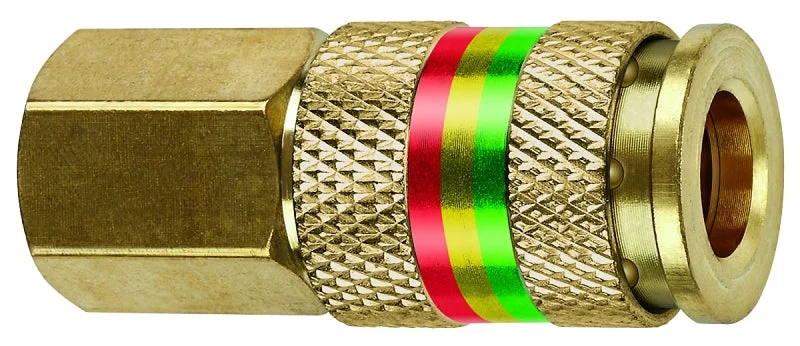Tru-Flate 13-515 Coupler, U-Style, 1/4 in, FNPT, Brass