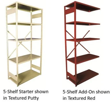 V-Grip™ Open Solid Shelving - 84"H - H665Y5A-BL