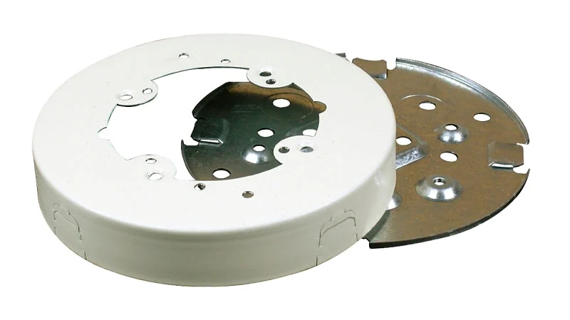 Wiremold V5738A Fixture Box, 5-1/2 in W, 1 in D, 1 -Gang, 1 -Knockout, Steel, Ivory